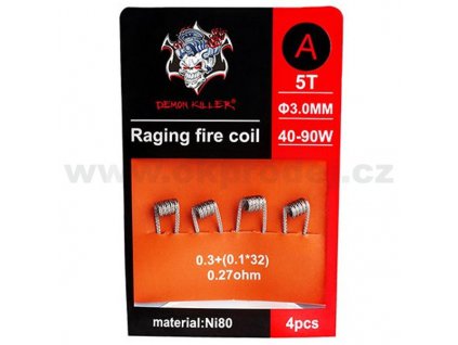 Demon Killer Raging Fire předmotané spirálky Ni80 0,27ohm 4ks Typ A
