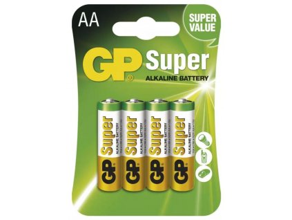 Alkalická baterie GP Super AA (LR6) 4 ks