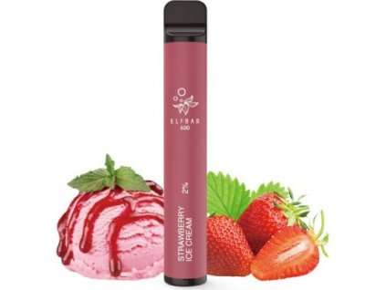 Elf Bar 600 elektronická cigareta Strawberry Ice Cream 550mAh 2ml 20mg 1 ks