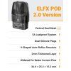 elf bar elfx cartridge v20 06ohm 2ml 3pack