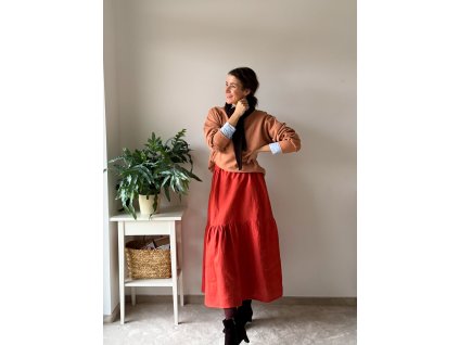 Lněná sukně Odelia Coral