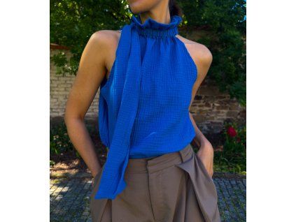 Top Manon - mušelín cobalt