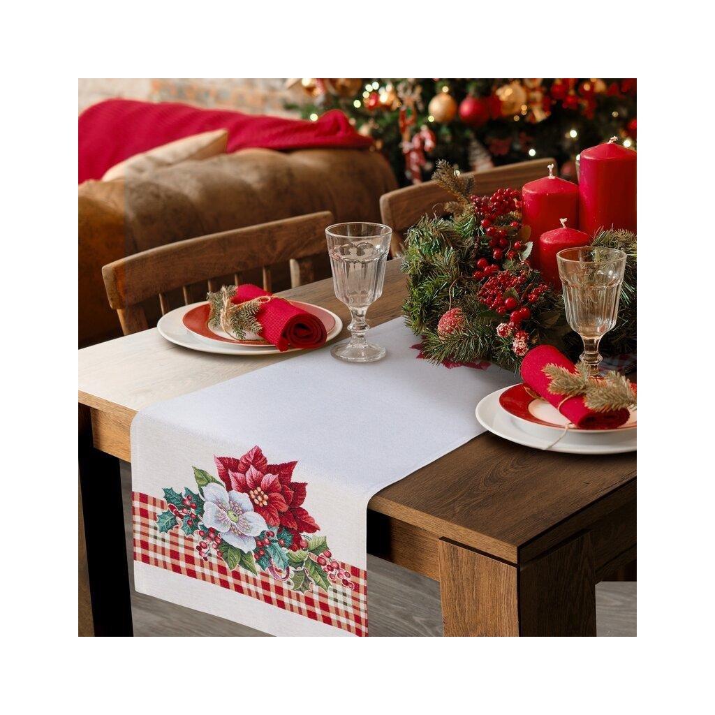 73905 vianocny gobelinovy behun na stol s tkanym vzorom 45x140 cm