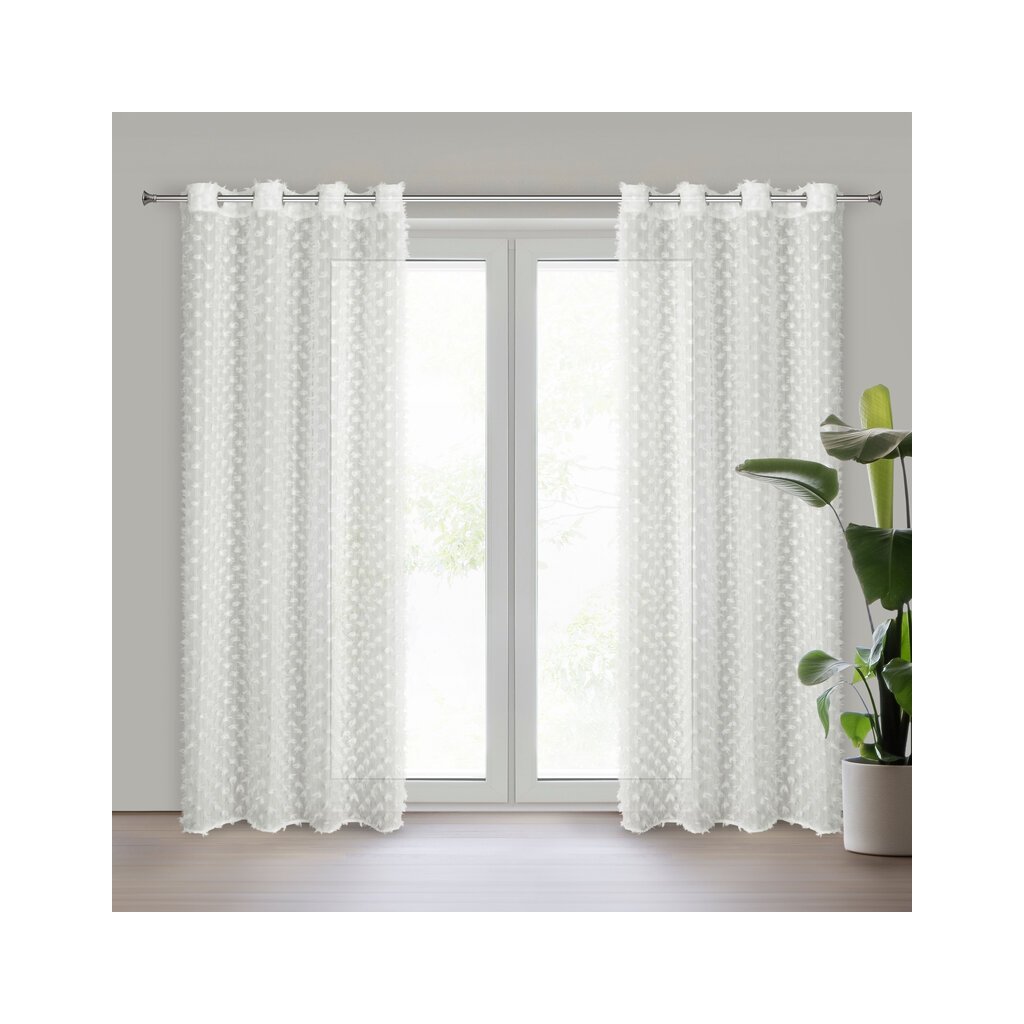 79590 kremovy sifonovy zaves na kruzkoch aurelia 135x250cm