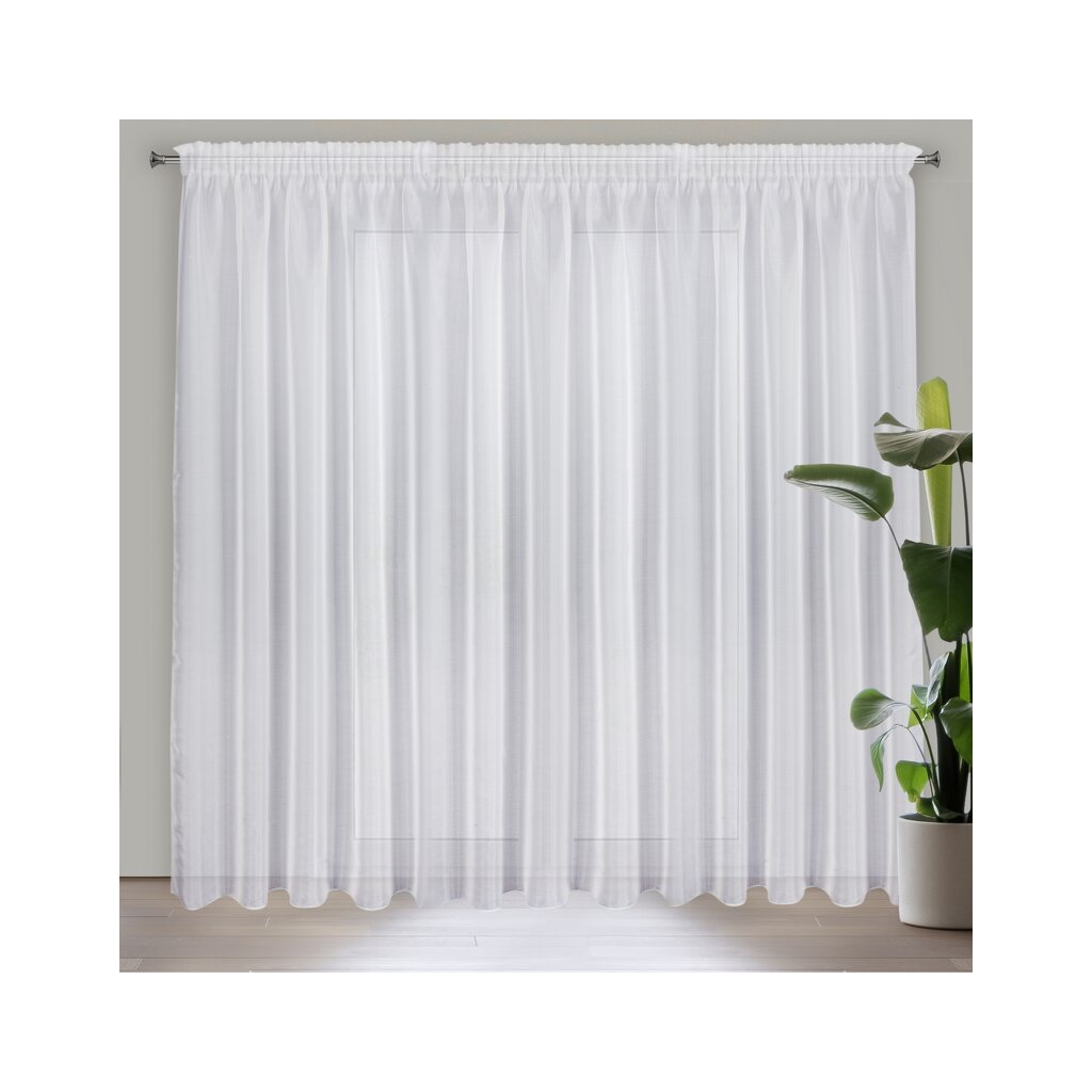 81993 biela hladka zaclona s leskom na paske alia 350x270 cm