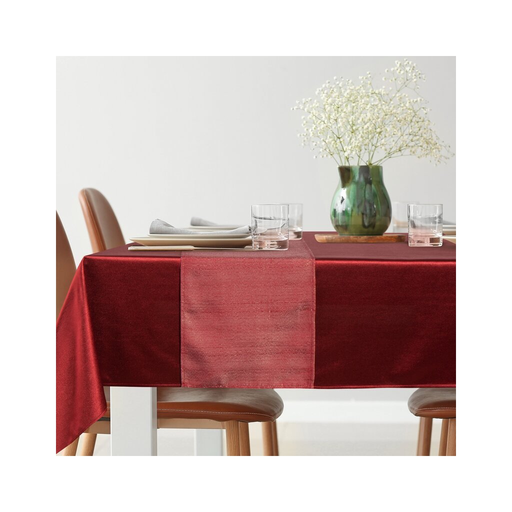 84513 bordovy vianocny obrus glamo set 140x220 cm 33x220 cm