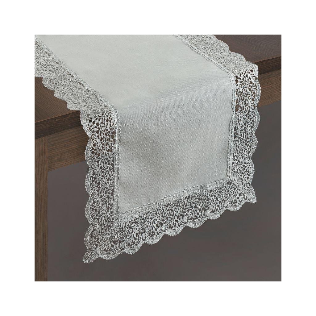 15822 strieborny behun na stol bella2 40x140 cm