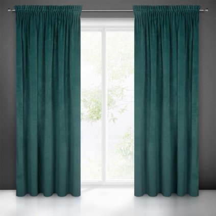 17505 tyrkysovy zaves ria so zamatovou strukturou 140x270 cm