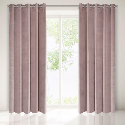 5592 zatemnovaci zaves na kruzkoch villa ruzovy 140x250 cm