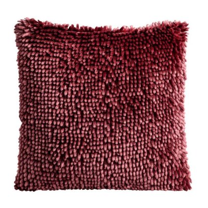 6543 bordova dekoracna obliecka na vankus shaggy 40x40 cm