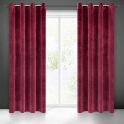 17529 bordovy zaves ria so zamatovou strukturou 140x250 cm