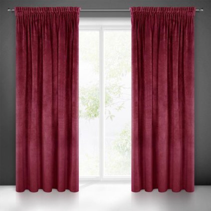 17532 bordovy zaves ria so zamatovou strukturou 140x270 cm