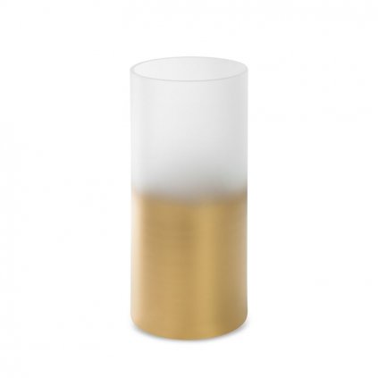 25197 sklenena vaza blanca7 bielo zlata 15 x 35 cm