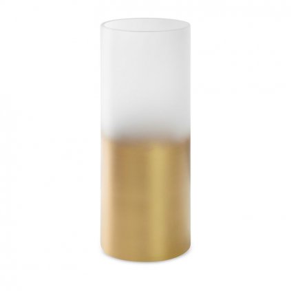 25200 sklenena vaza blanca7 bielo zlata 15 x 40 cm