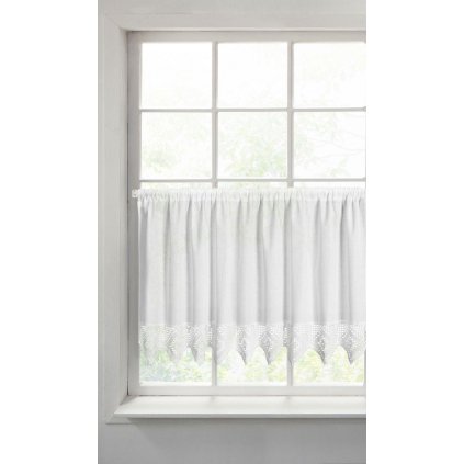 33516 biela zaclona na tuneli isaac s cipkou 150x60 cm