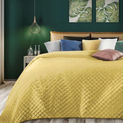 11778 horcicovy zamatovy prehoz na postel ariel 220x240 cm