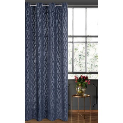 61956 modry zamatovy zaves inga 140 x 250 cm
