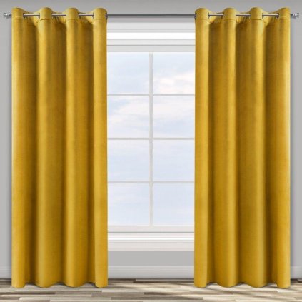 62181 horcicovy zamatovy zaves na kruzkoch rosa 140x250 cm