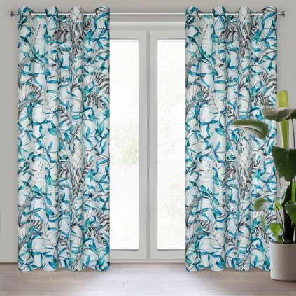 62444 zaves iga s cierno modrou potlacou 140x250 cm
