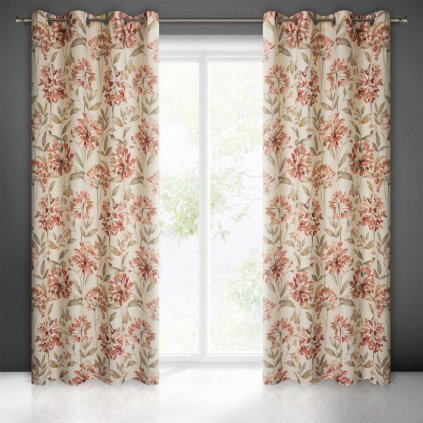 62647 bezovy kvetinovy zaves na kruzkoch yvett 140x250 cm