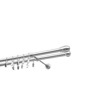 karnisz metalowy karpol 19 mm stal nierdzewna podwojny owal do sypialni