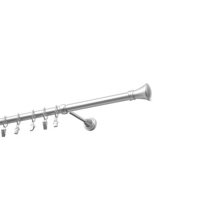 karnisz metalowy karpol 19 mm chrom mat pojedynczy monako do sypialni