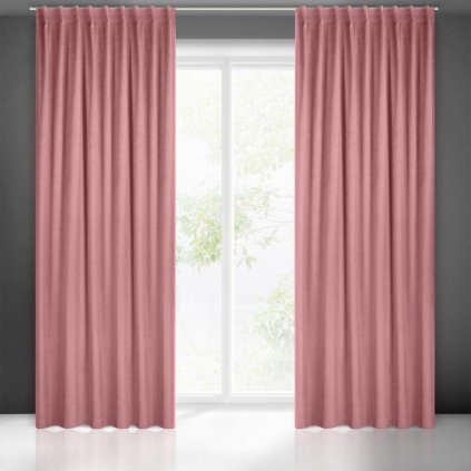 64350 tmavo ruzovy zamatovy zaves na flex paske madi 140 x 300 cm