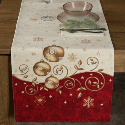 68418 vianocny gobelinovy behun na stol s tkanym vzorom 40x100 cm