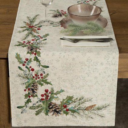 68427 vianocny gobelinovy behun na stol s tkanym vzorom 45x140 cm