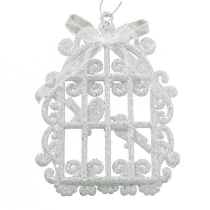 59421 strieborna vianocna ozdoba na stromcek 12x9 cm sada 6 ks