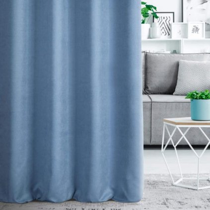 69972 modry zaves adore z makkej latky s velurovou strukturou