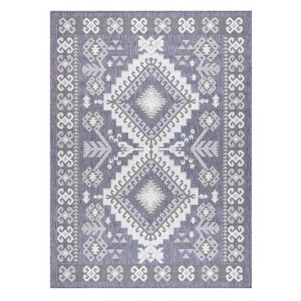 Kusový koberec Sion Sisal Aztec 3007 blue/pink/ecru – na von aj na doma (Rozmery kobercov 80x150)