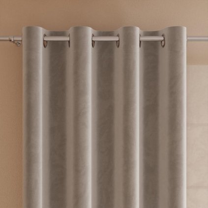71623 svetlohnedy zamatovy zaves na kruzkoch velvi 140x240 cm