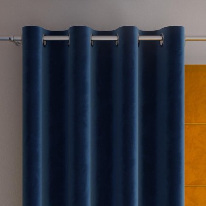 71599 tmavomodry zamatovy zaves na kruzkoch velvi 140x240 cm