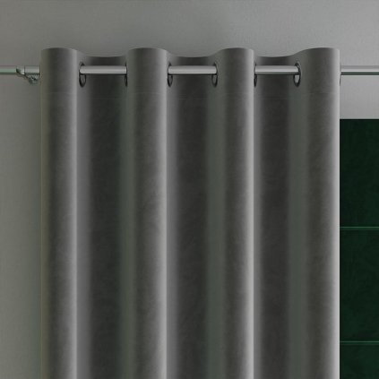 71578 tmavosivy zamatovy zaves na kruzkoch velvi 140x260 cm