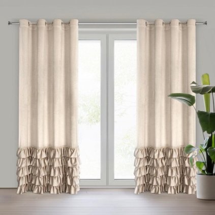 72263 bezovy zamatovy zaves na kruzkoch carli 140x250 cm