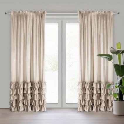 72296 bezovy zamatovy zaves na paske carli 140x270 cm