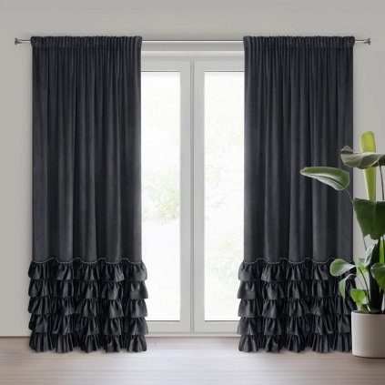 72290 cierny zamatovy zaves na paske carli 140x270 cm