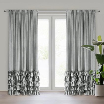 72287 strieborny zamatovy zaves na paske carli 140x250 cm