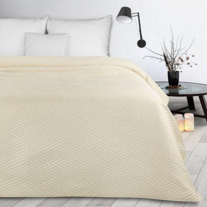 72879 kremovy prehoz na postel boni4 s geometrickym vzorom 200x220 cm