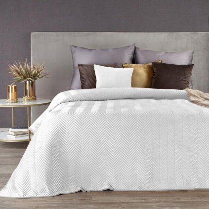 73503 biely zamatovy prehoz na postel sofia 200x220 cm