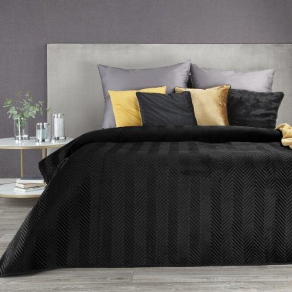 73482 cierny zamatovy prehoz na postel sofia 230x260 cm