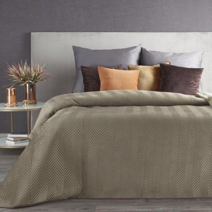 73476 hnedy zamatovy prehoz na postel sofia 230x260 cm