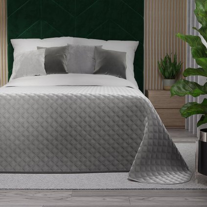 75393 svetlosivy zamatovy prehoz na postel velvi 170x210 cm