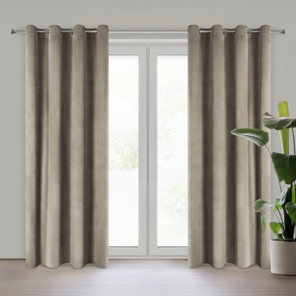 78060 hnedy zamatovy zaves na kruzkoch rosa 140x250 cm
