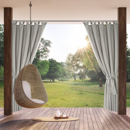 79149 nepremokavy strieborny zaves na terasu garden 155x200 cm