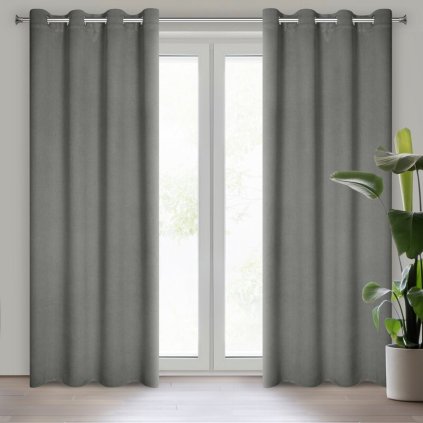 79395 sivy zatemnovaci zaves na kruzkoch carlo 135x250 cm
