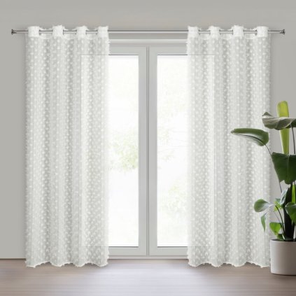 79590 kremovy sifonovy zaves na kruzkoch aurelia 135x250cm