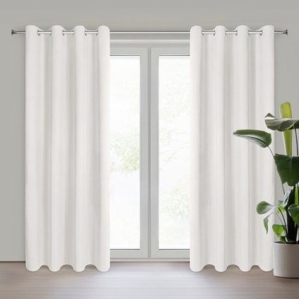 79701 kremovy zamatovy zatemnovaci zaves nita na kruzkoch 140x250 cm
