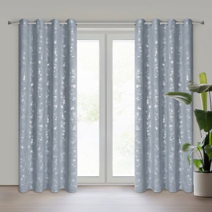 79740 modry zaves v eko style solana na kruzkoch 140x250 cm